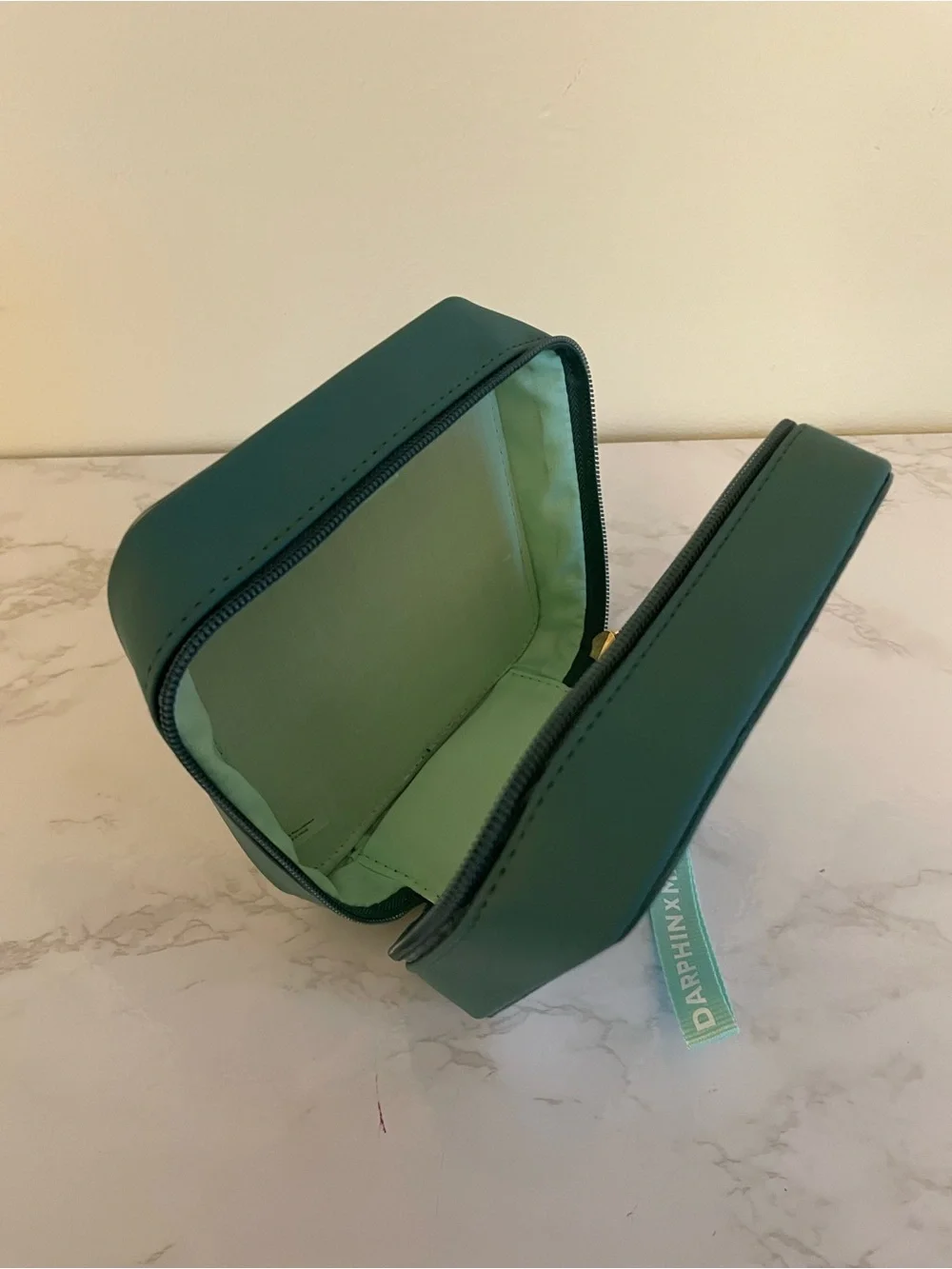 Paris Metro Floral Cosmetic Case in Teal with Wrist Strap